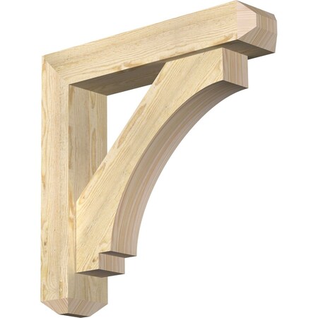 Ekena Millwork Imperial Craftsman Rough Sawn Bracket w/ Offset Brace, Douglas Fir, 6"W x 28"D x 28"H BKT0604X28X28IMP04RDF